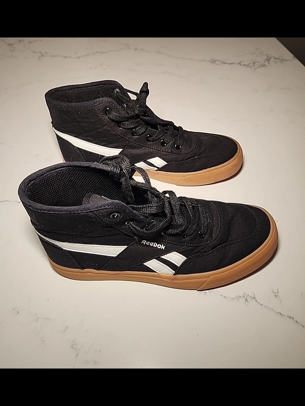 Reebok Men's Black High-Top Sneakers with Gum Sole